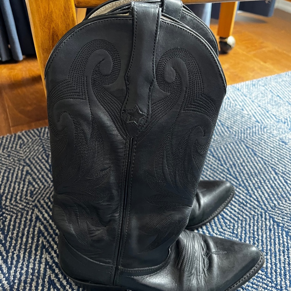 Vintage Tooled Leather Cowboy Boots